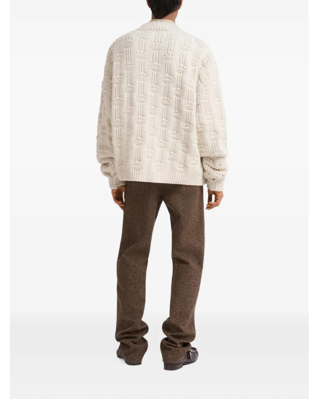 Marni Brown Mouliné Wool-Cotton Trousers for men