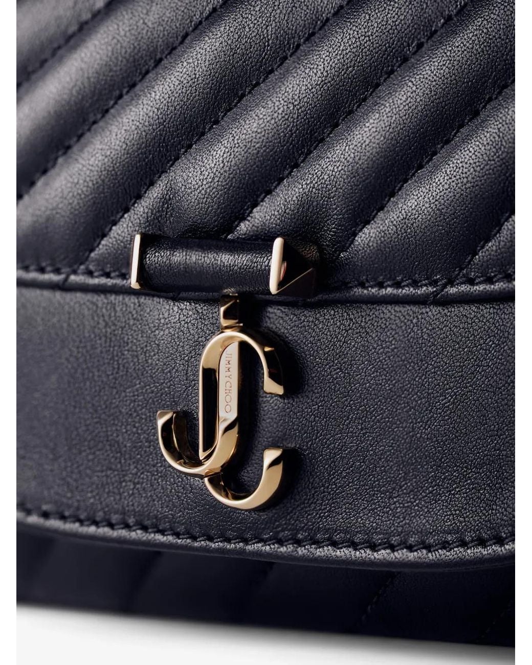Jimmy Choo Blue Avenue Curve Quilted Chain-Strap Shoulder Bag