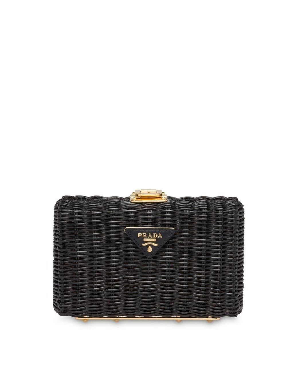 prada woven rattan clutch