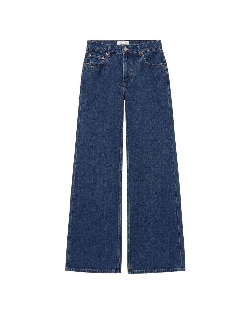 Reformation Blue Cary Wide-Leg Jeans