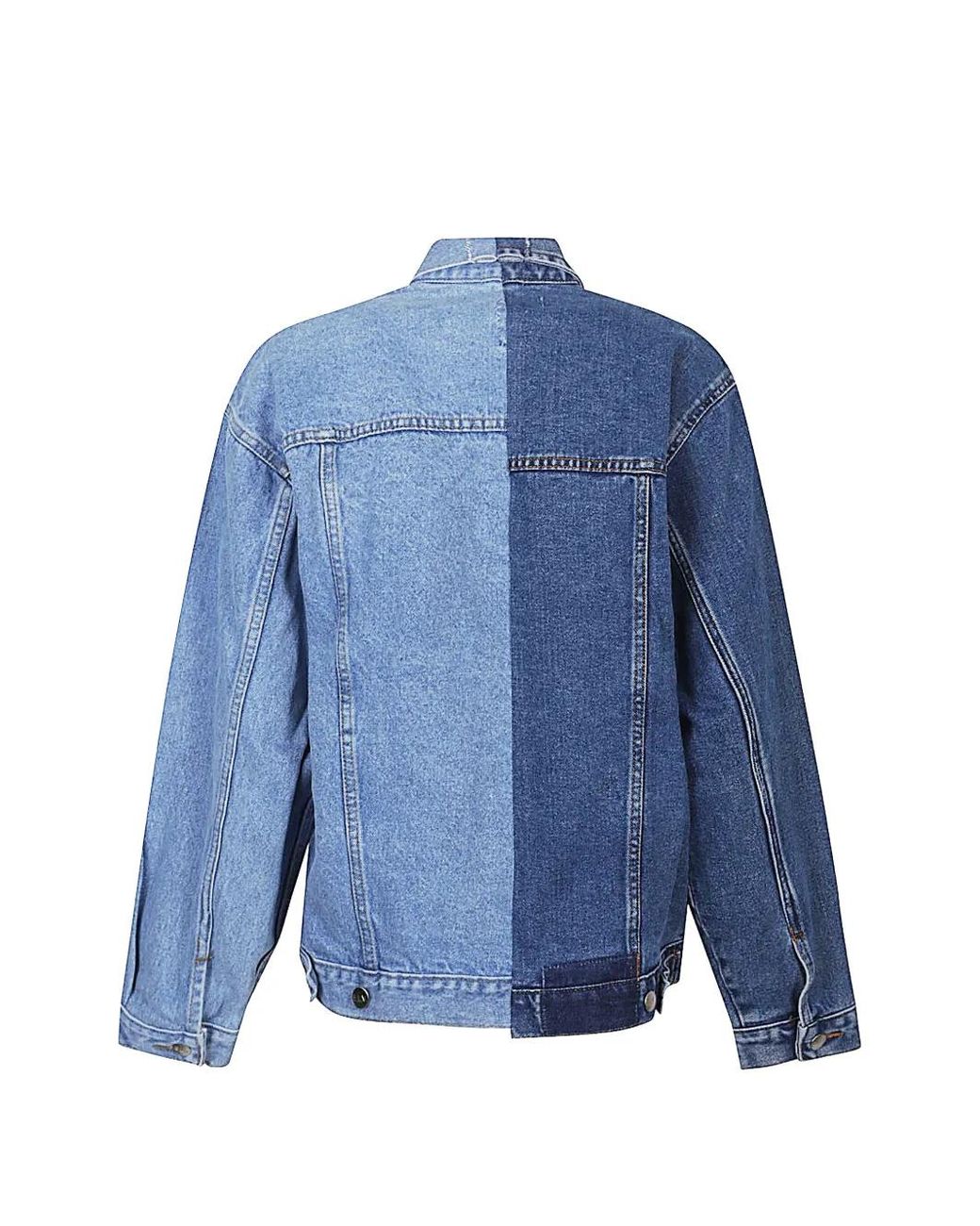 E.L.V. Denim Blue Patchwork Denim Jacket