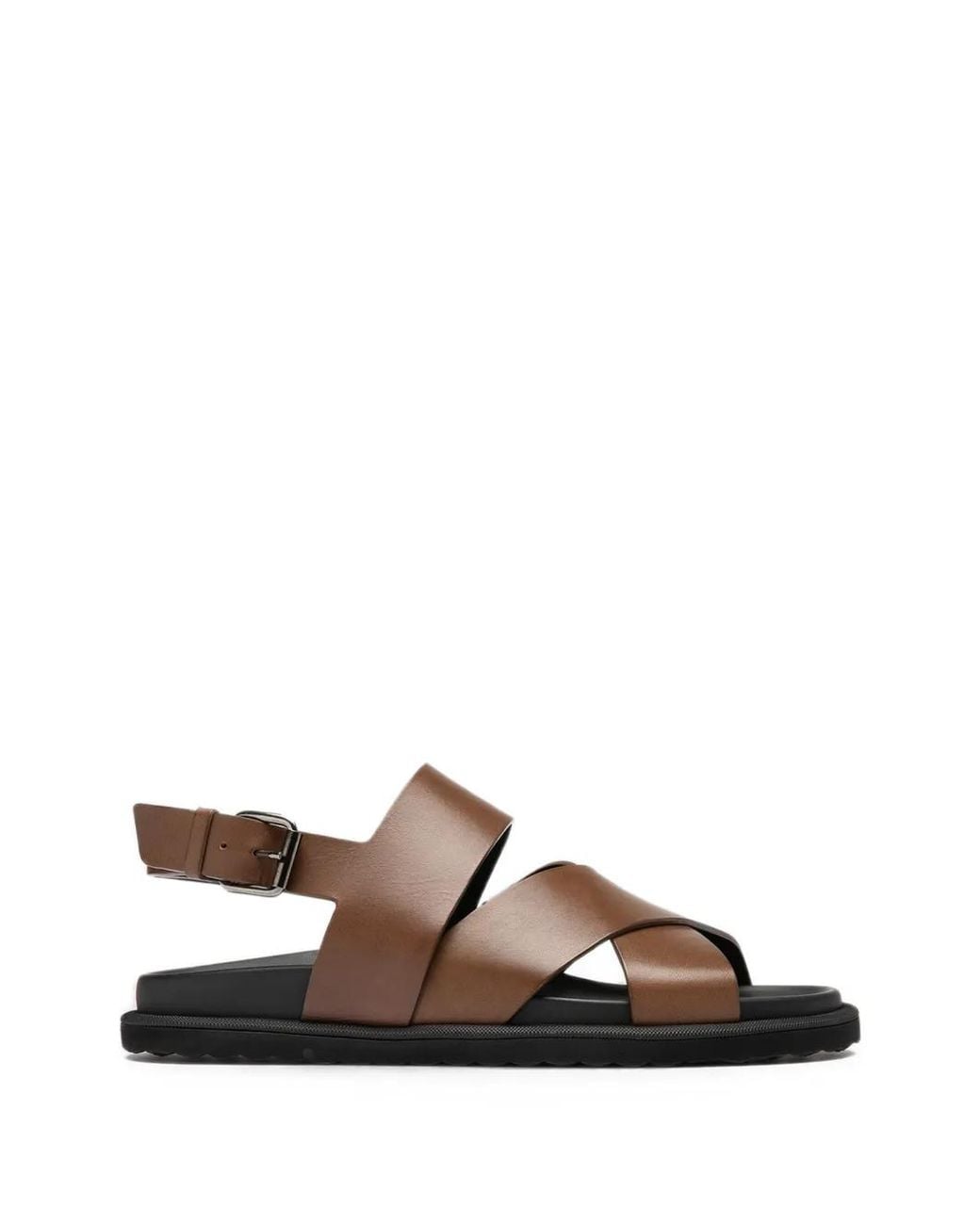 Officine Creative Brown Charrat Crossover-Strap Buckle-Fastening Sandals for men