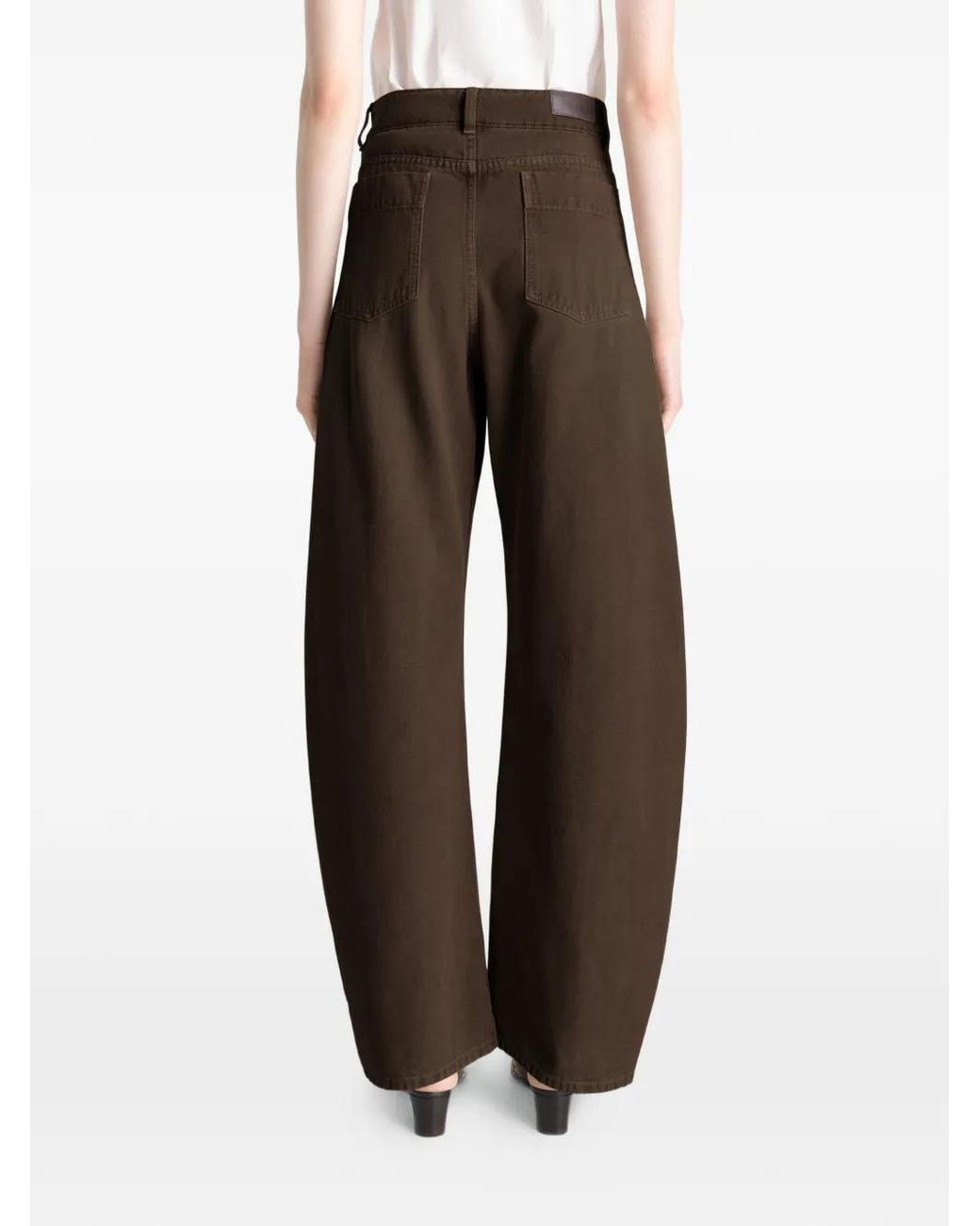 Lemaire Brown High-Waisted Curved Jeans