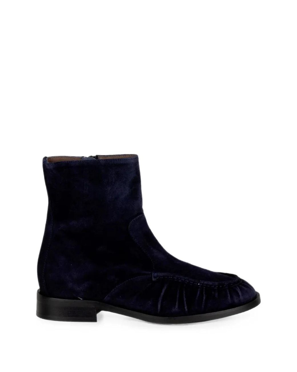 Status Blue Ruched Ankle Boots