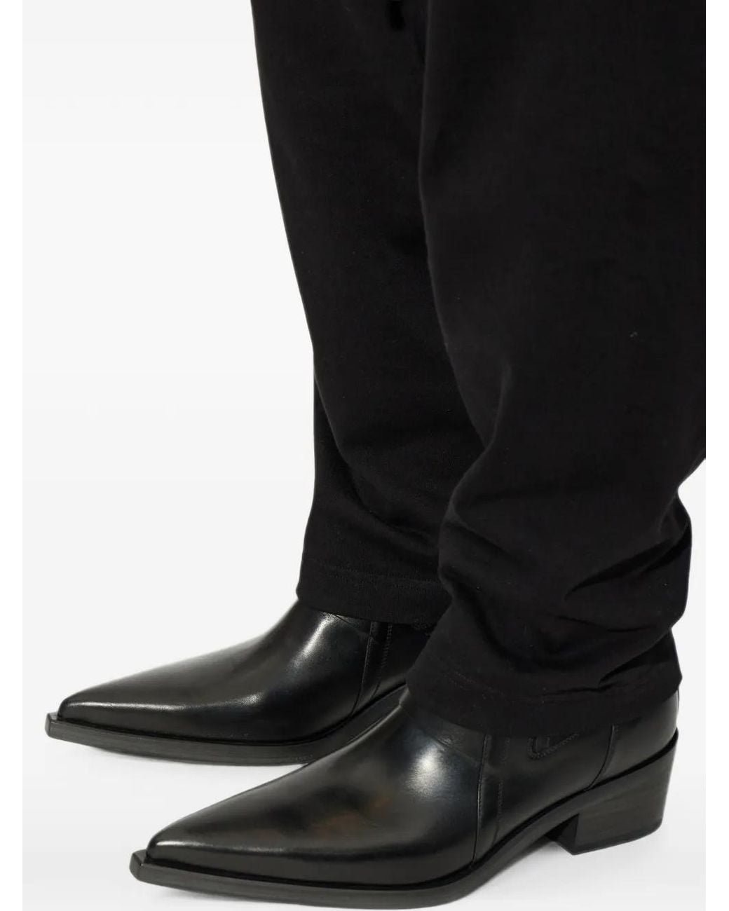 Rick Owens Black Leather Ankle Boots 'Pointed Sliver' for men