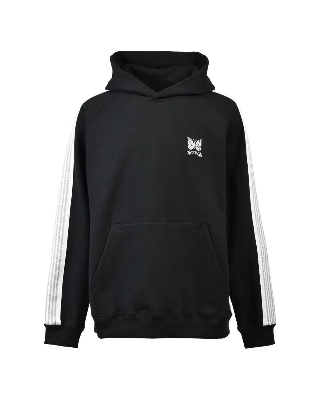 BREATH Black Logo-Embroidered Side-Stripe Hoodie for men