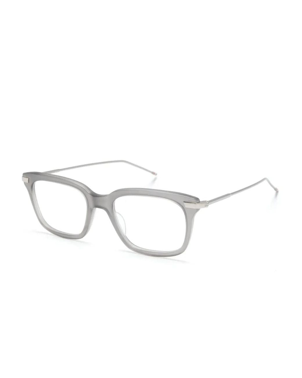 Thom Browne Gray Square-Frame Glasses