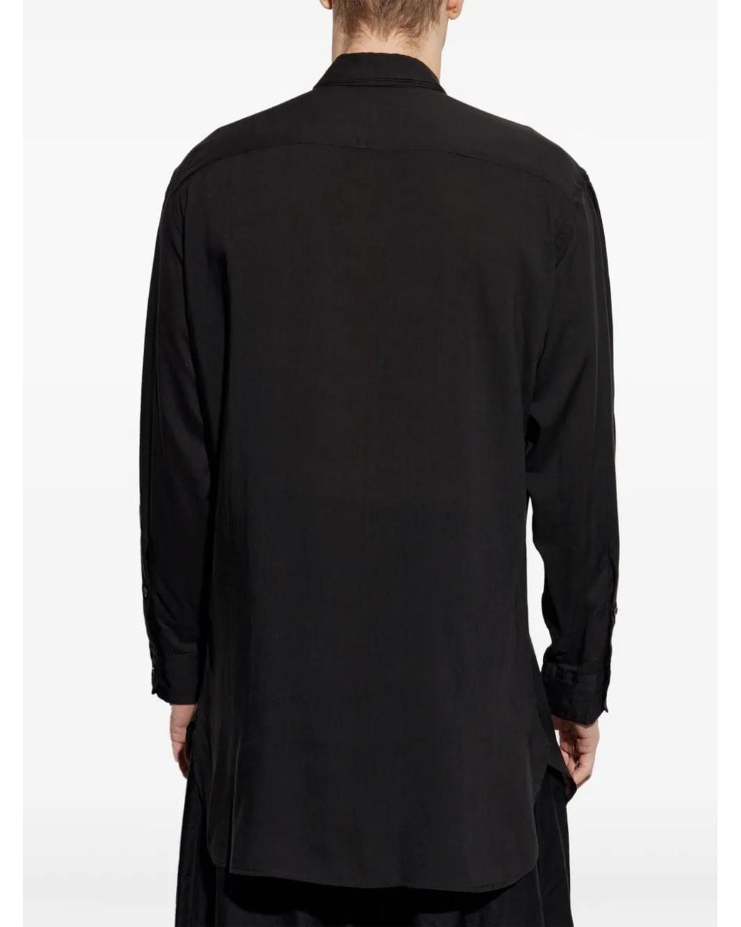 Yohji Yamamoto Black Layered-Collar Shirt for men