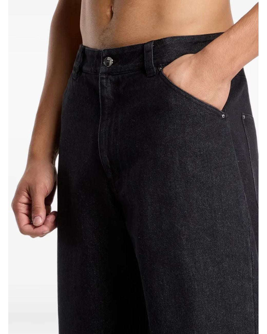 HELIOT EMIL Black Uniform Wide-Leg Jeans for men
