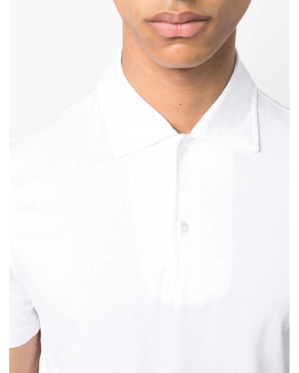 Aspesi White Short-Sleeve Polo Shirt for men