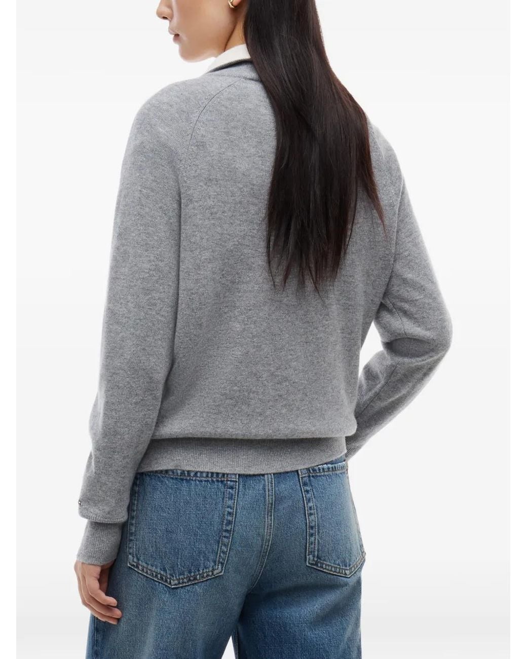 Tommy Hilfiger Gray Quarter-Zip Raglan-Sleeve Sweater