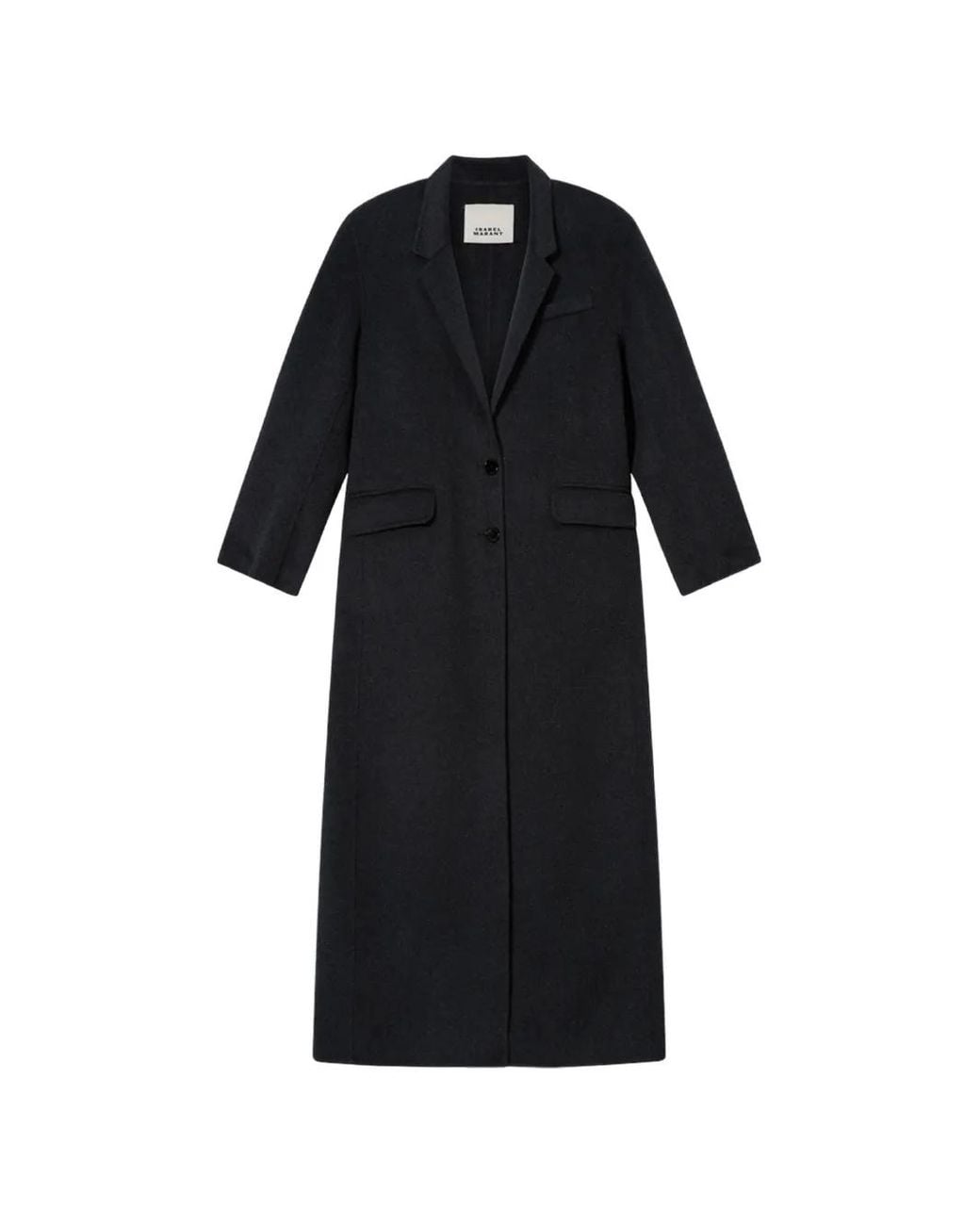 Isabel Marant Black Manteau Long Clesa En Laine Et Cachemire Double Face