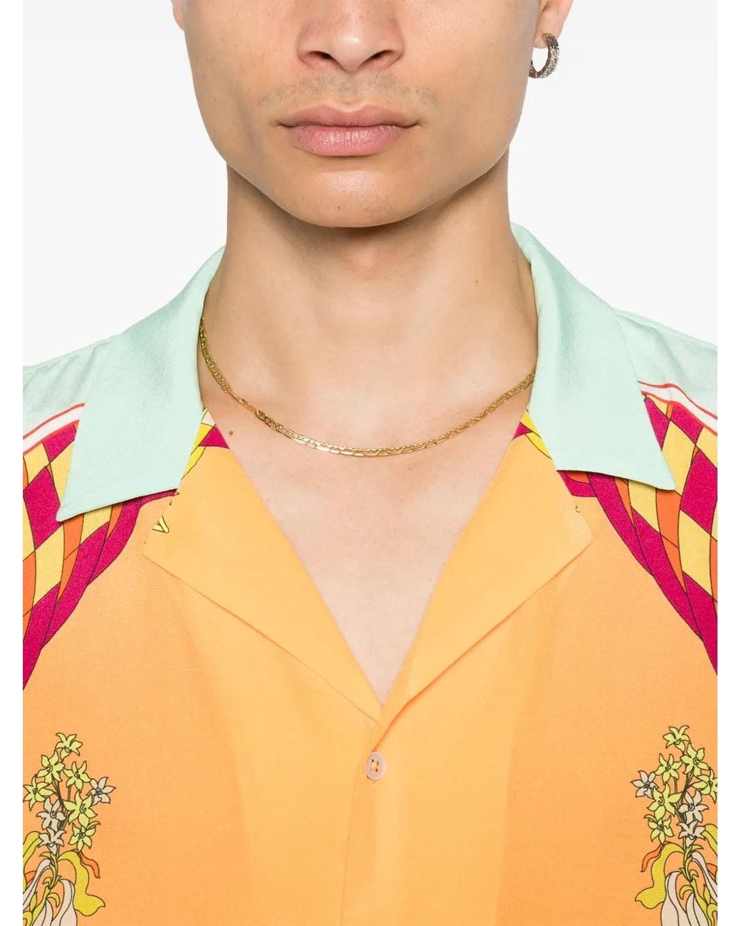Camilla Orange Flower Child Society Shirt for men