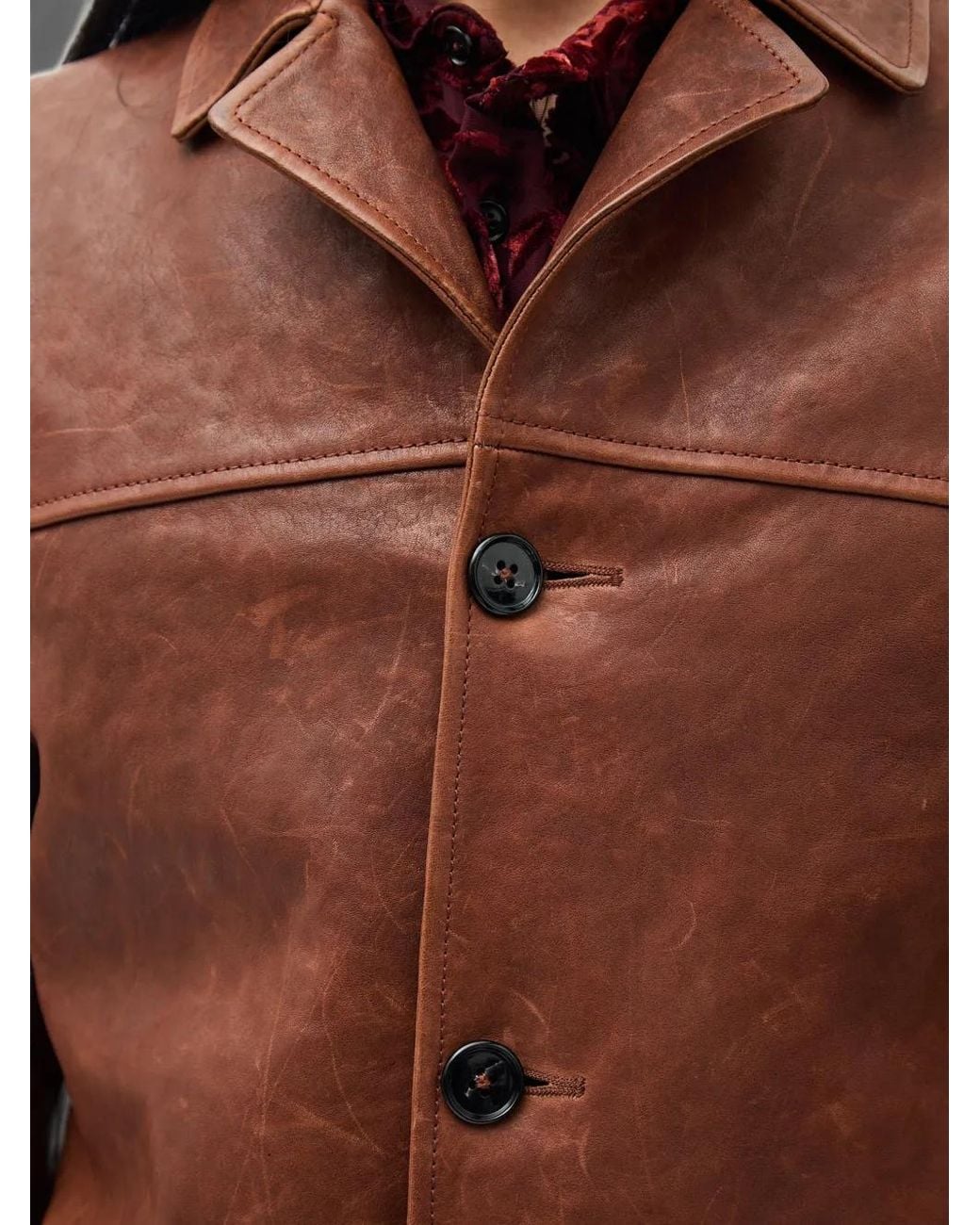 Ann Demeulemeester Red Pareli Leather Jacket for men