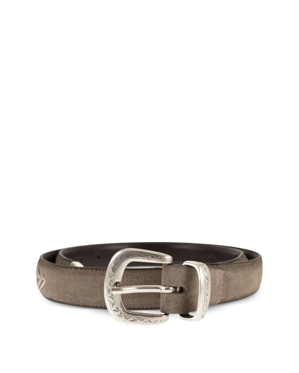 Alberto Luti Gray Stone Buckle Belt for men