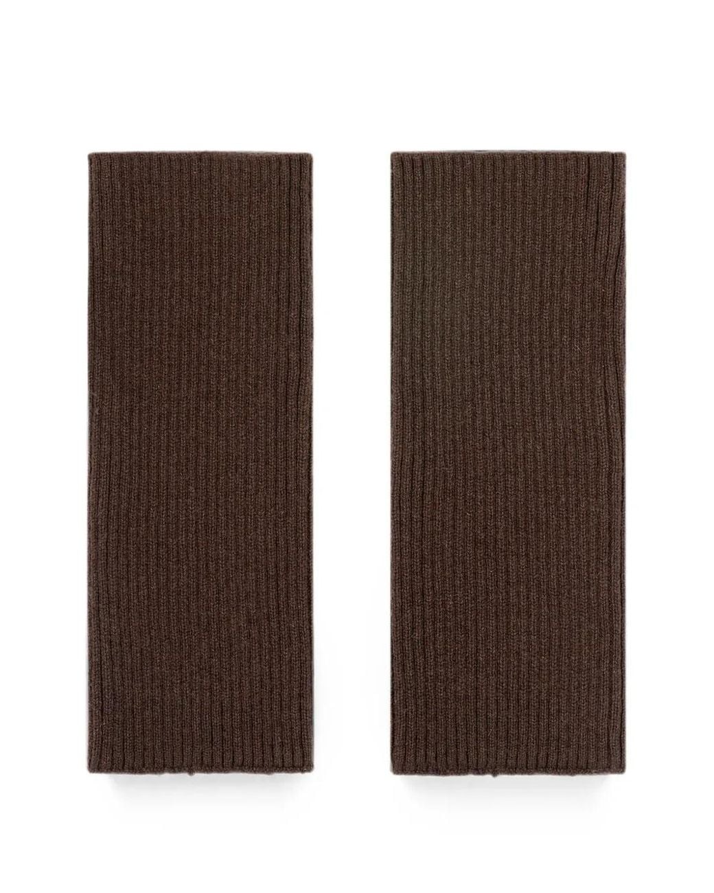 Bompard Brown Ribbed Cashmere Mittens