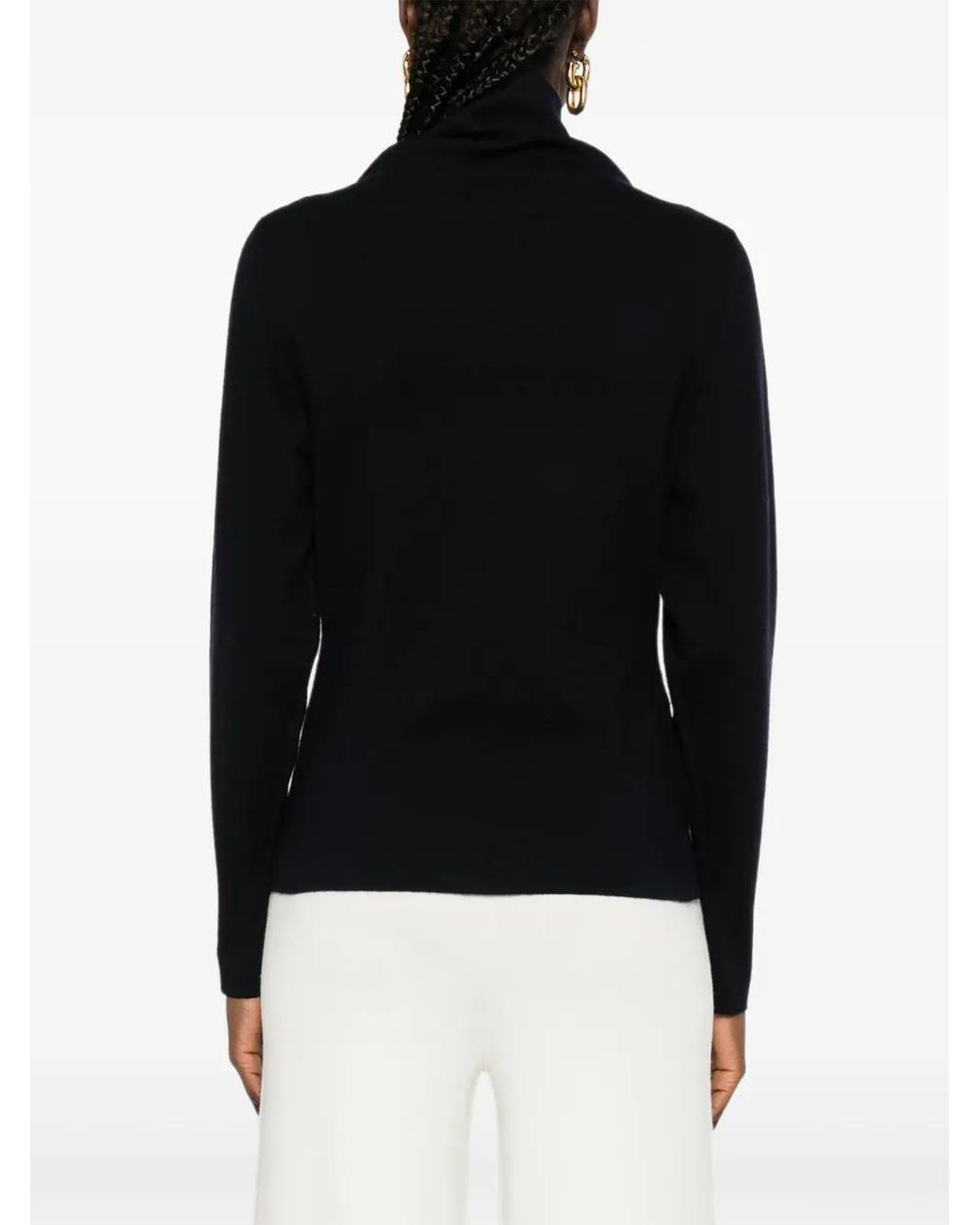 P.A.R.O.S.H. Black High-Neck Long-Sleeve Sweater