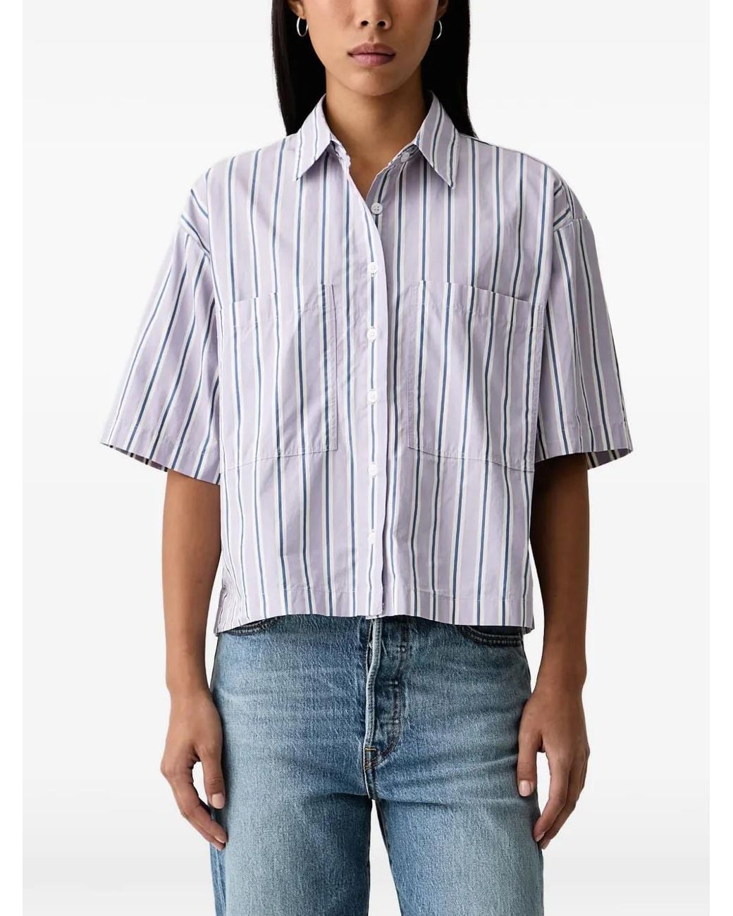 Levi's Blue Striped Short-Sleeve Shirt