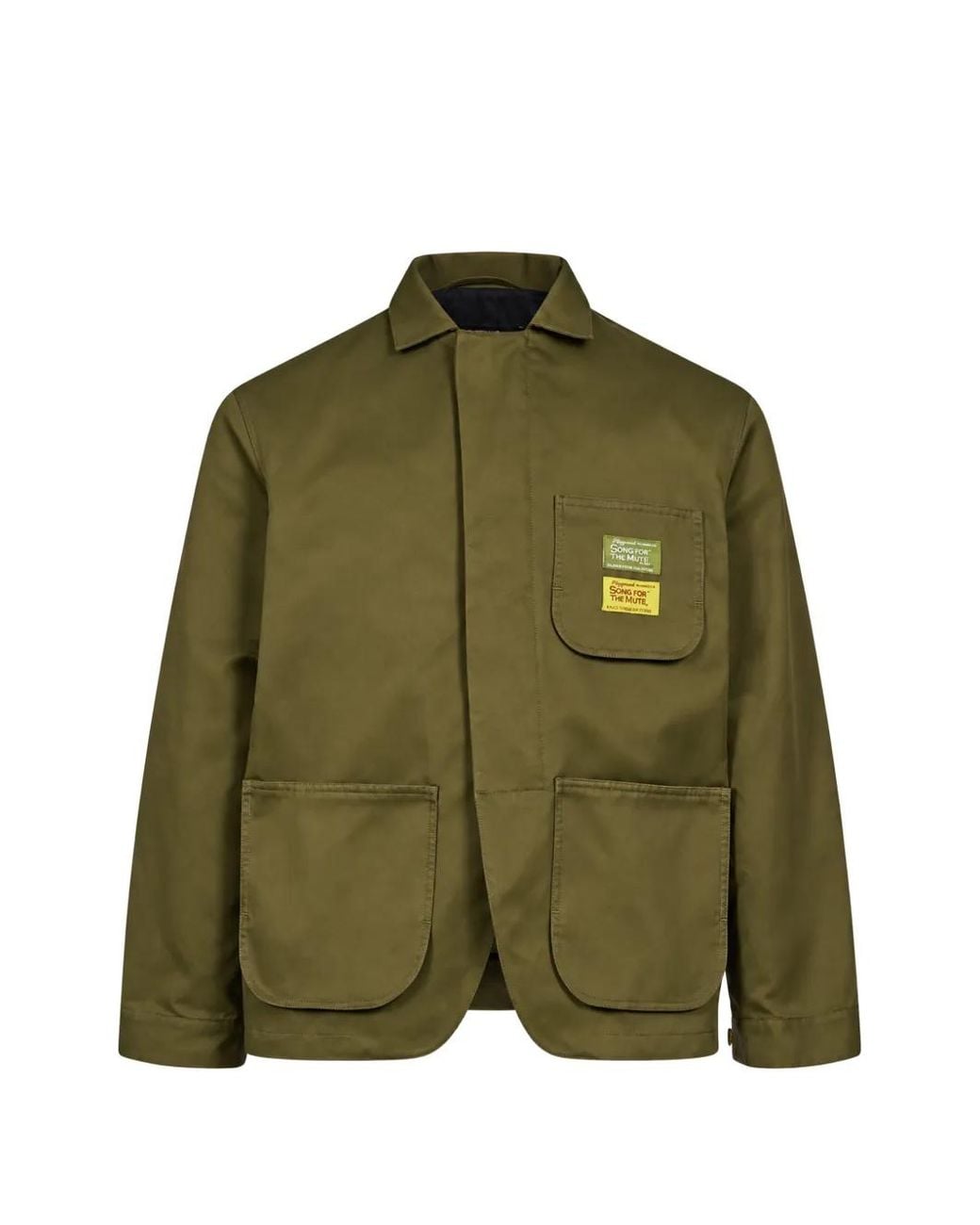 Song For The Mute Green Long-Sleeve Logo-Patch Jacket for men