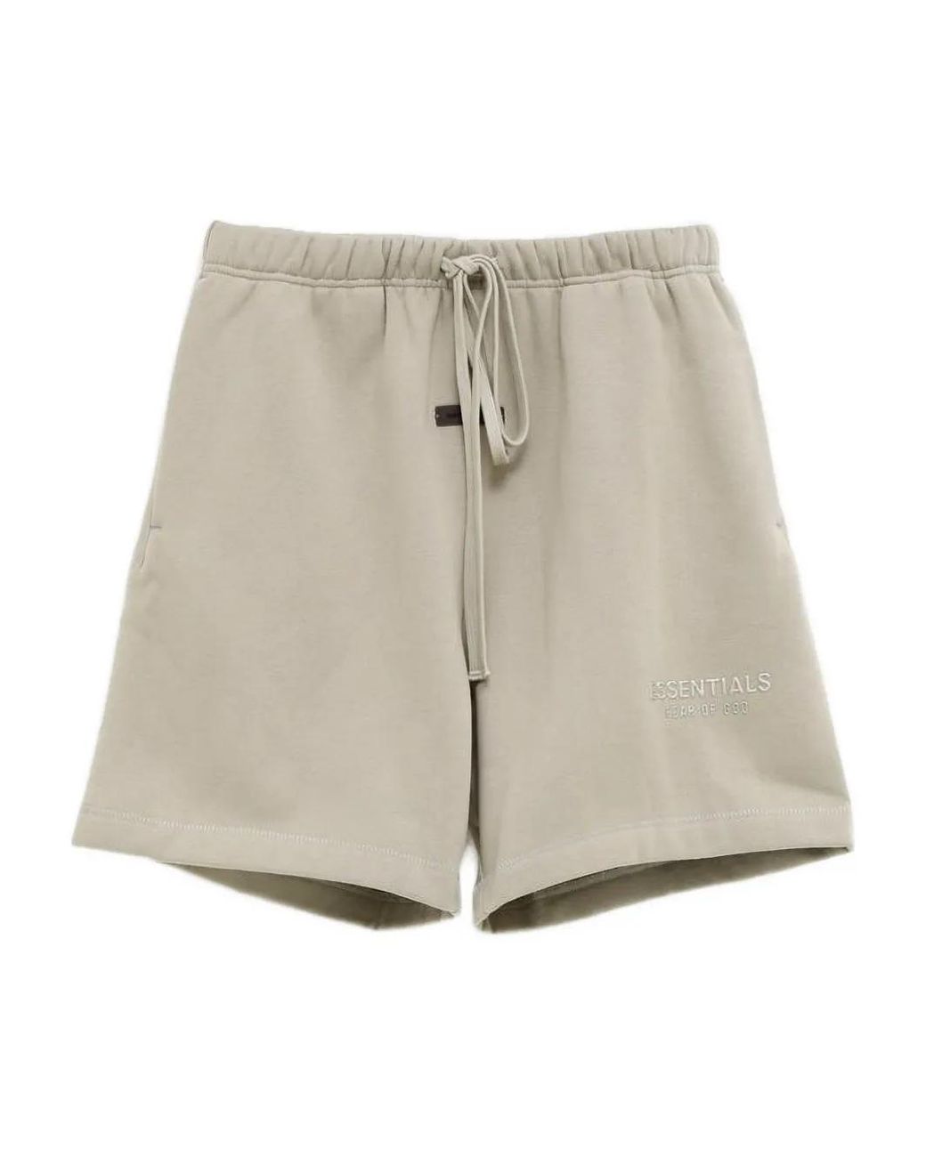 Fear Of God Natural Logo-Embroidered Elasticated-Waist Shorts for men