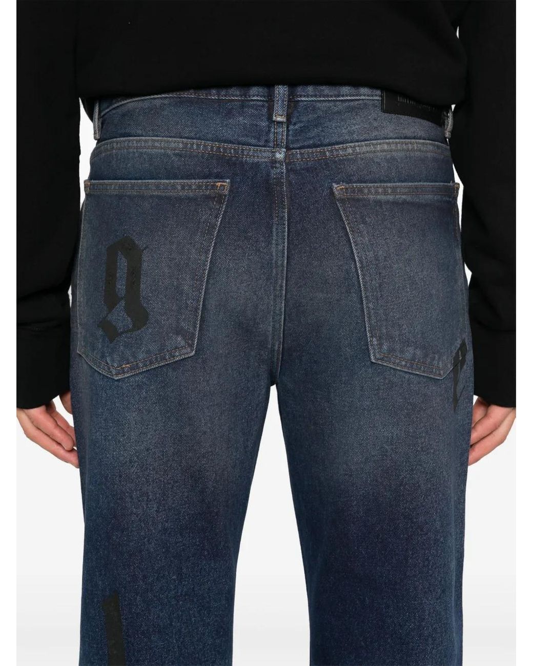 Palm Angels Blue Logo-Print Jeans for men
