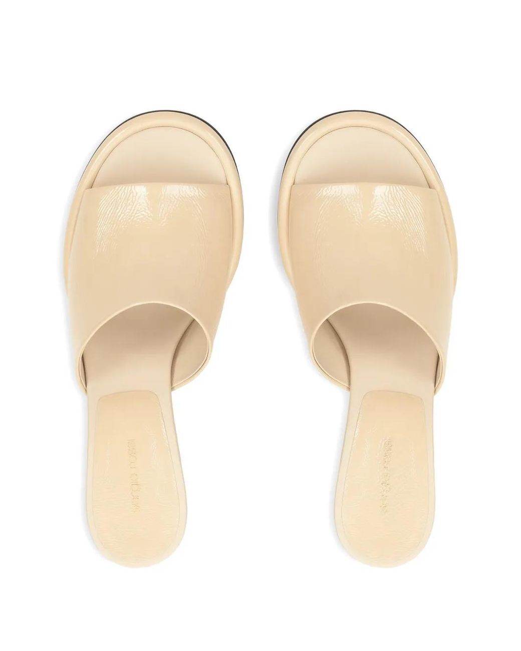Sergio Rossi Natural 60Mm Orb Leather Mules