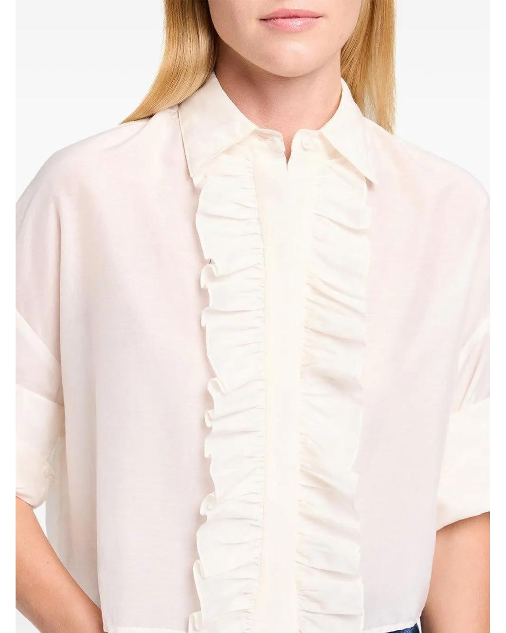 Twp White Ruffled Shirt