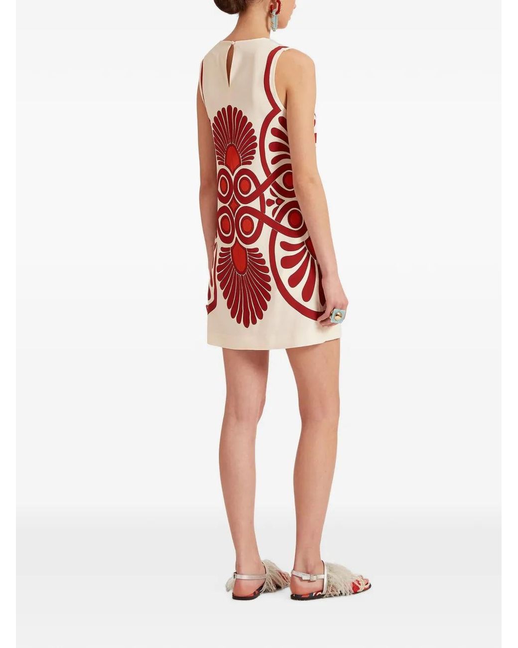 LaDoubleJ Red Printed Satin Minidress