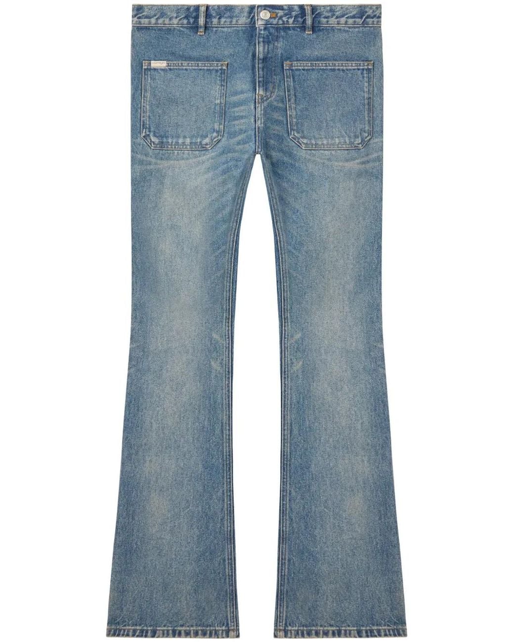 Courreges Blue Mid-Rise Bootcut Jeans for men