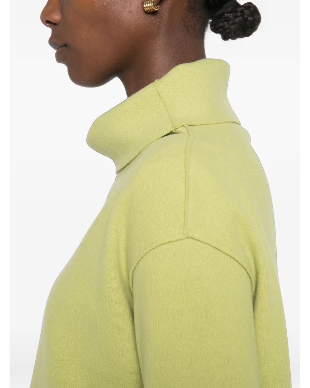 Niu Yellow Roll-Neck Long-Sleeve Sweater