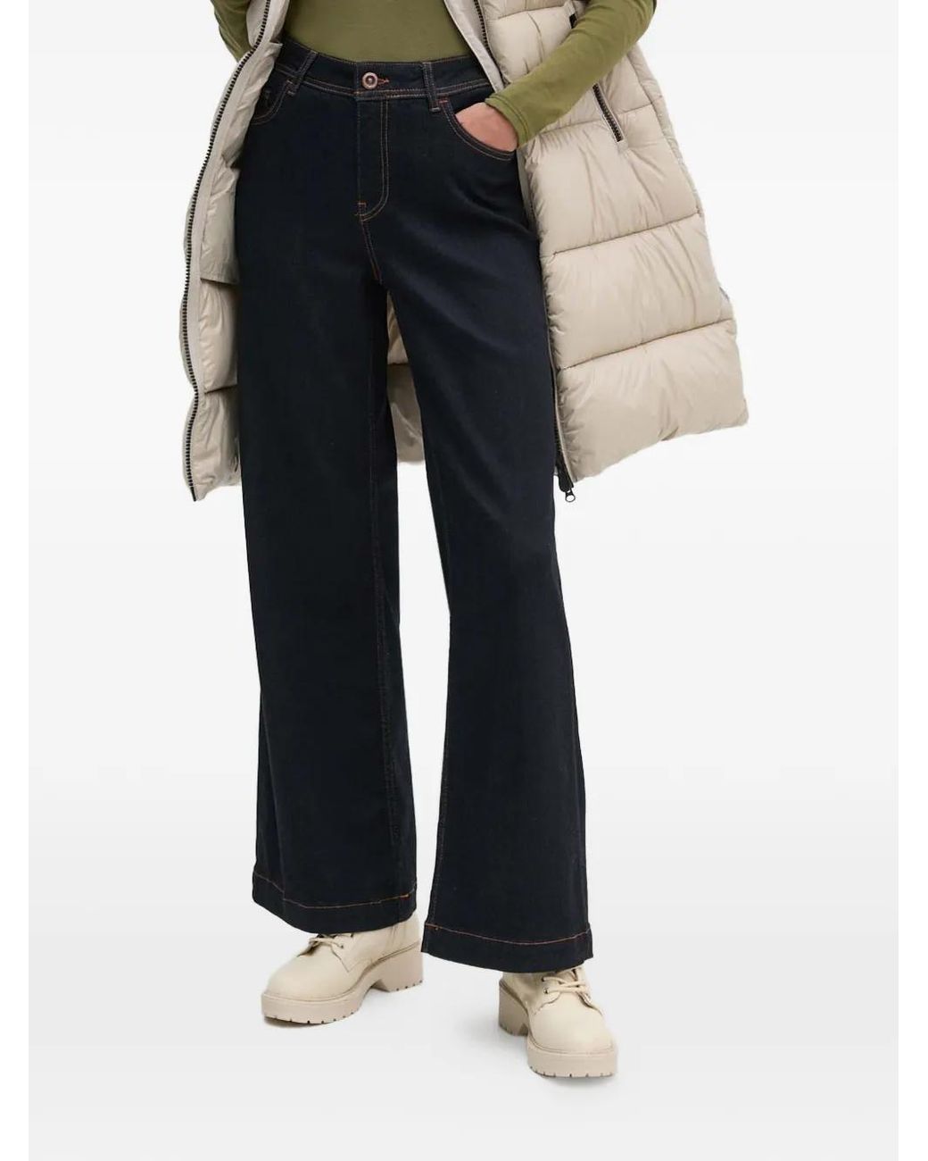 Mos Mosh Black Dara Contrast-Stitch Jeans