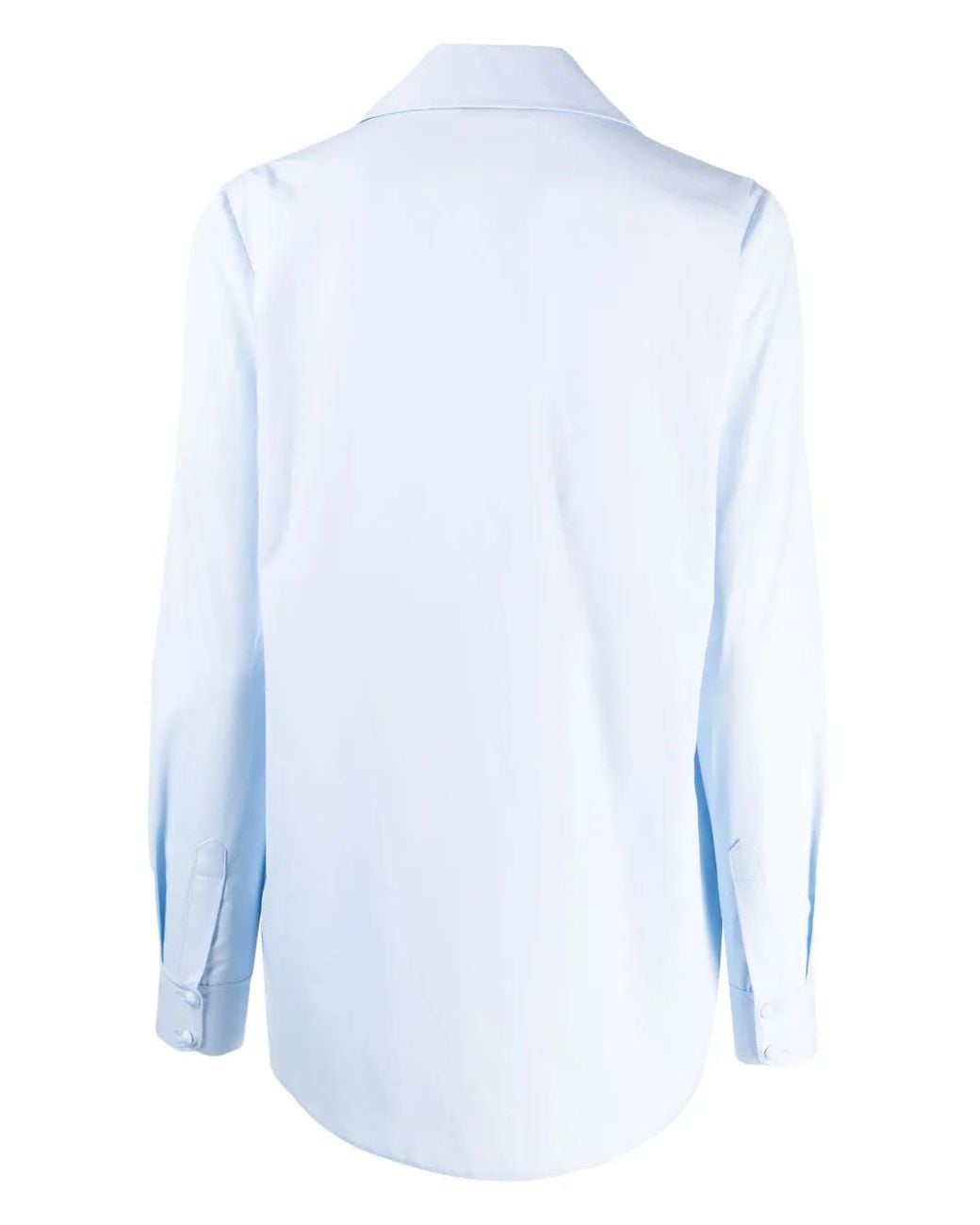 Dice Kayek Blue Crystal-Embellished Cotton Shirt