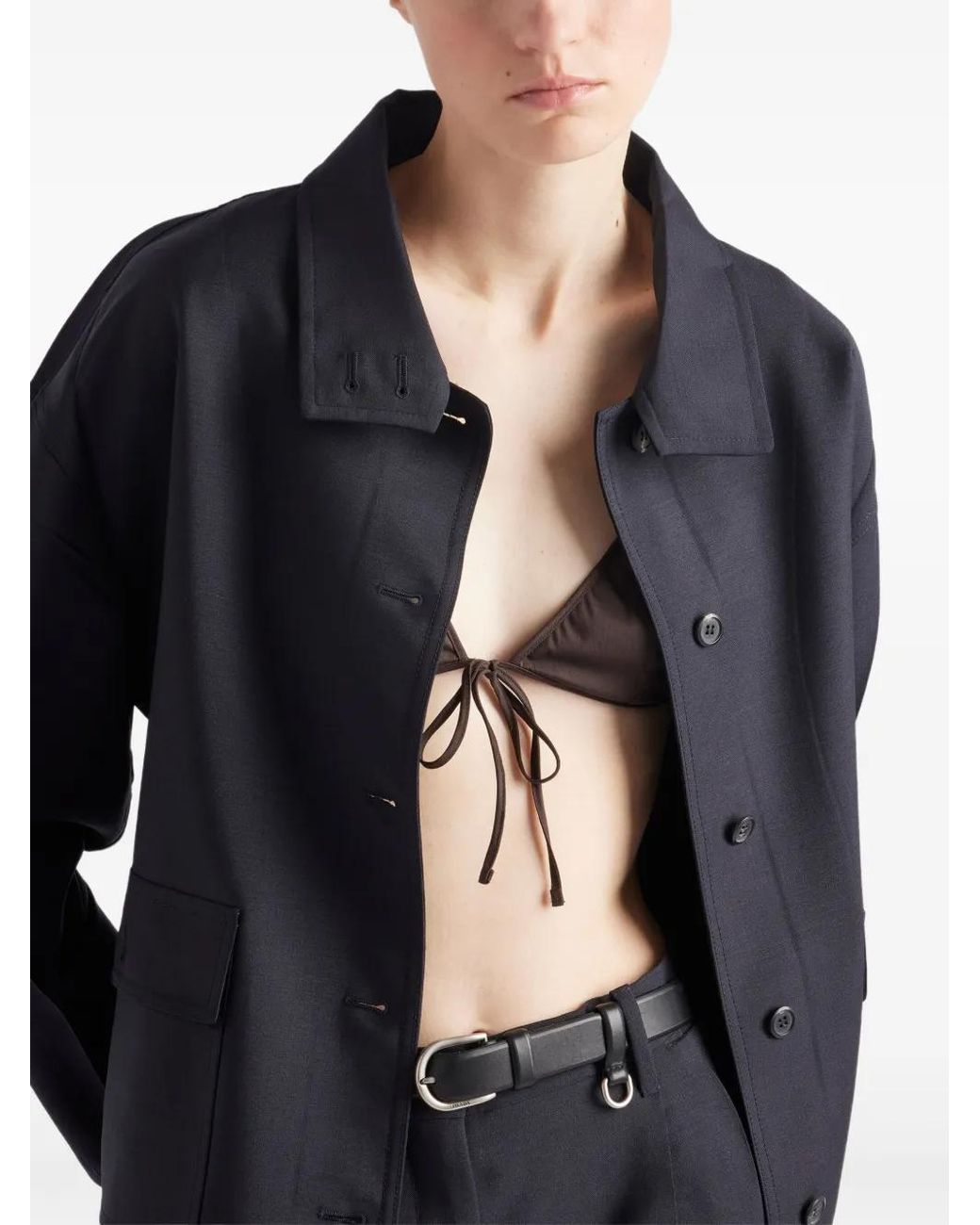 Prada Blue Mohair Wool Jacket