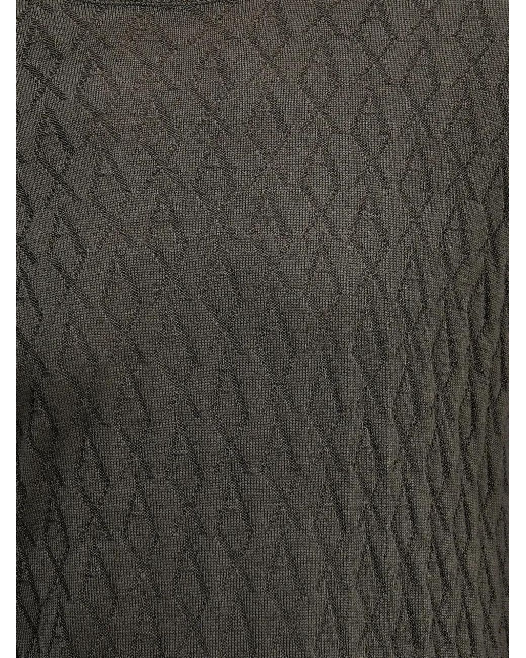 ARMANI EXCHANGE Gray Patterned Crew Neck Sweater for men