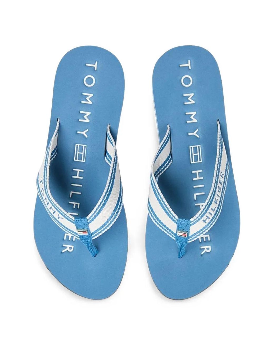 Tommy Hilfiger Blue Tongs À Bande Logo