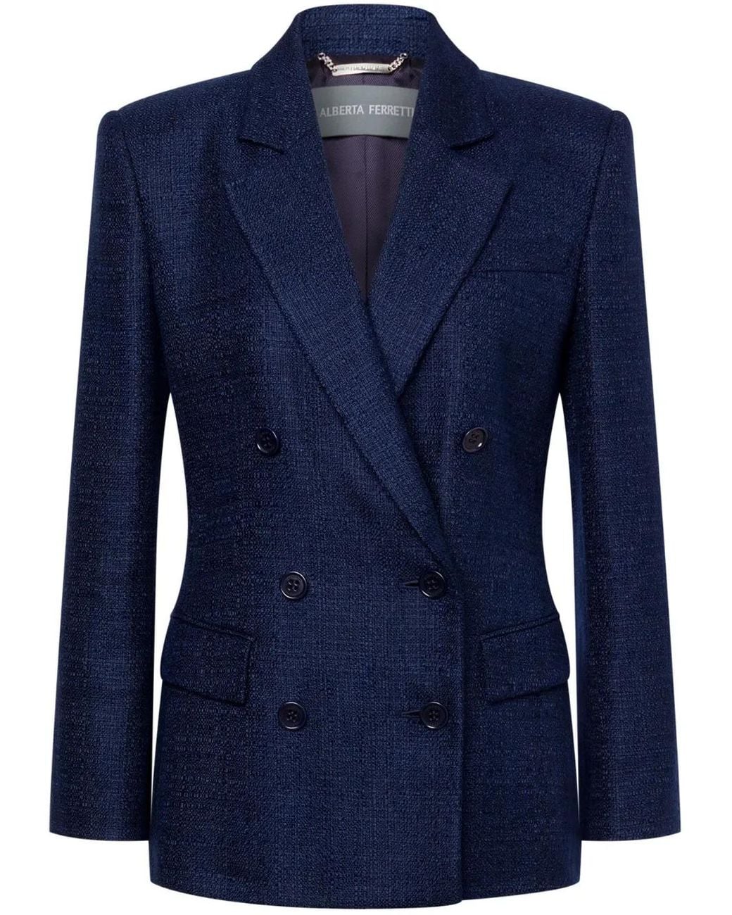 Alberta Ferretti Blue Double-Breasted Blazer