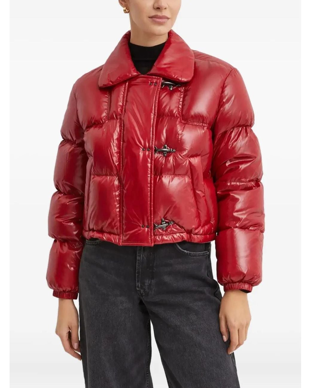 Fay Red Quilted Puffer Jacket