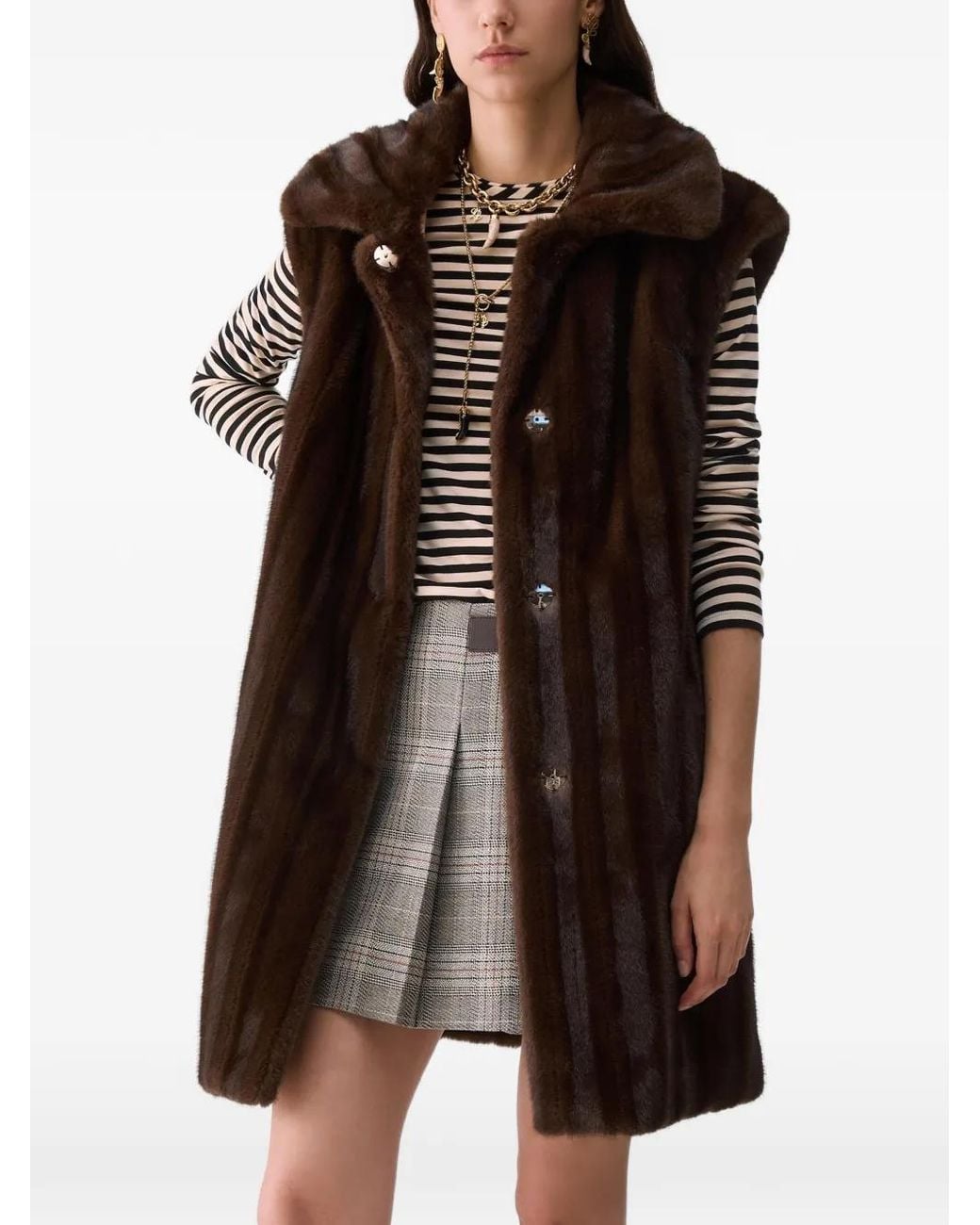 Liu Jo Brown Long Vest