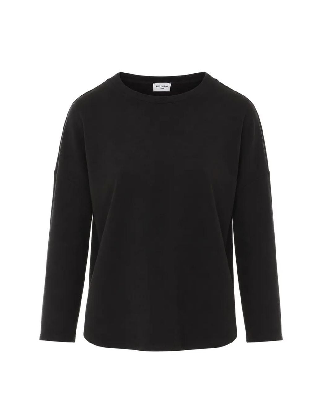 RUE DU BAC Black Crew-Neck Long-Sleeve T-Shirt