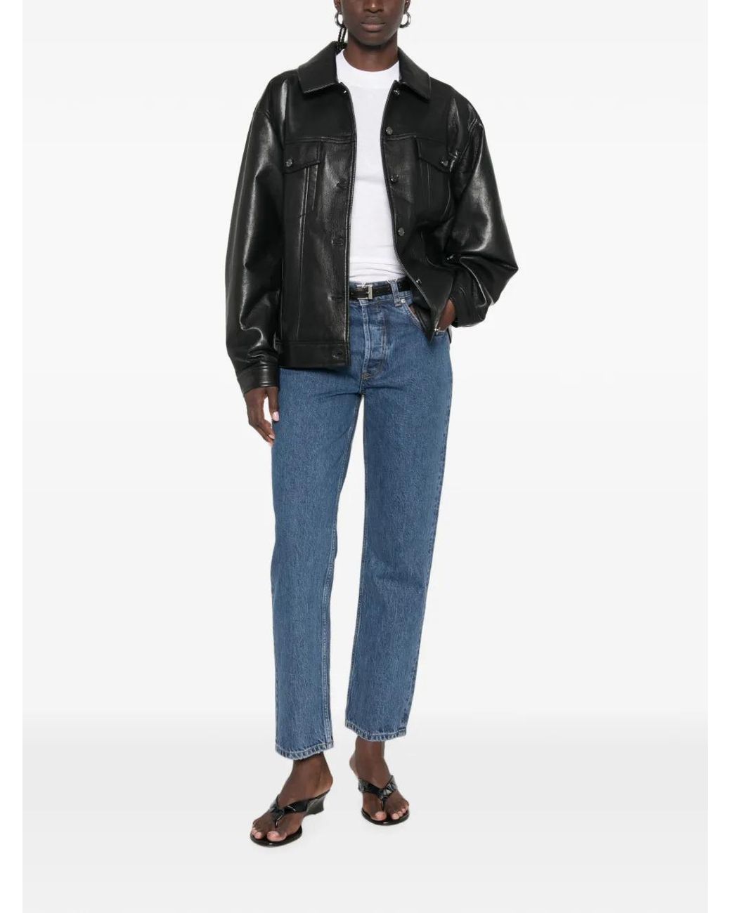 Anine Bing Black Calf Leather Jacket