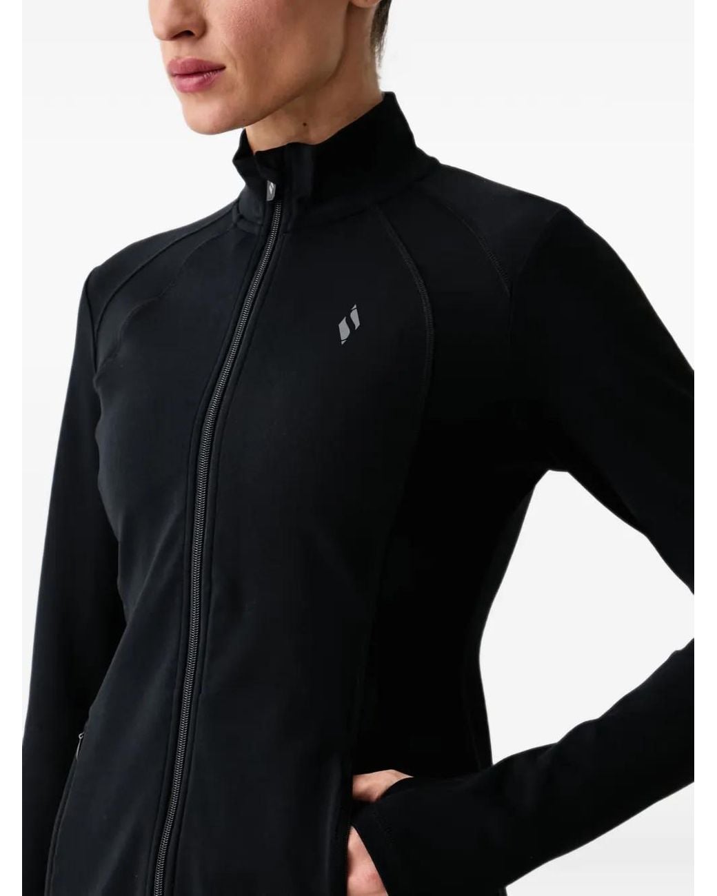 Skechers Black Sweat Zippé Gowalk À Col Montant