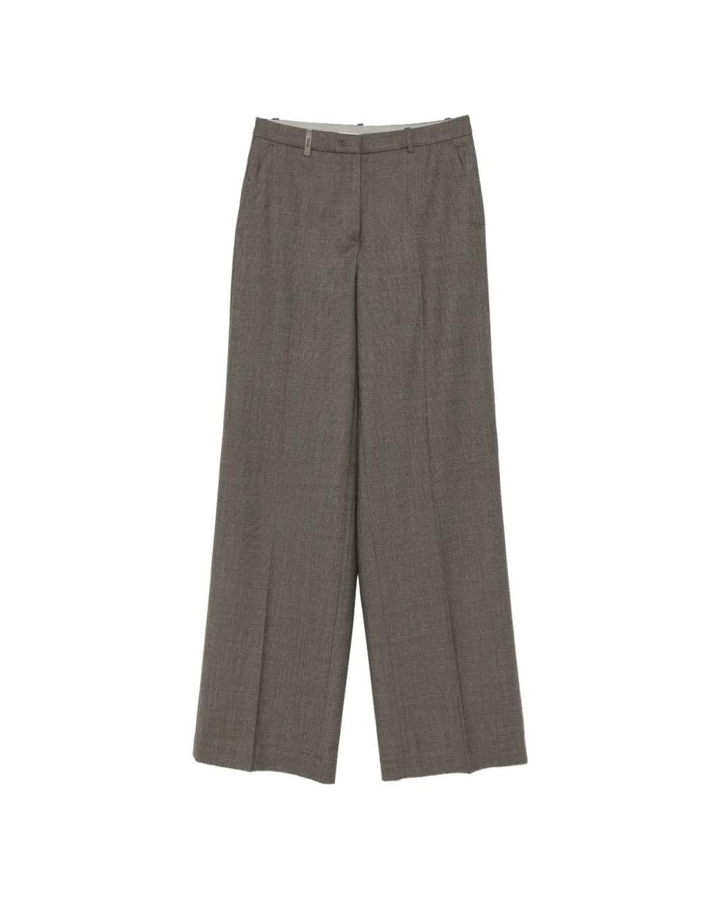 Peserico Gray Pantalon À Plis Marqués