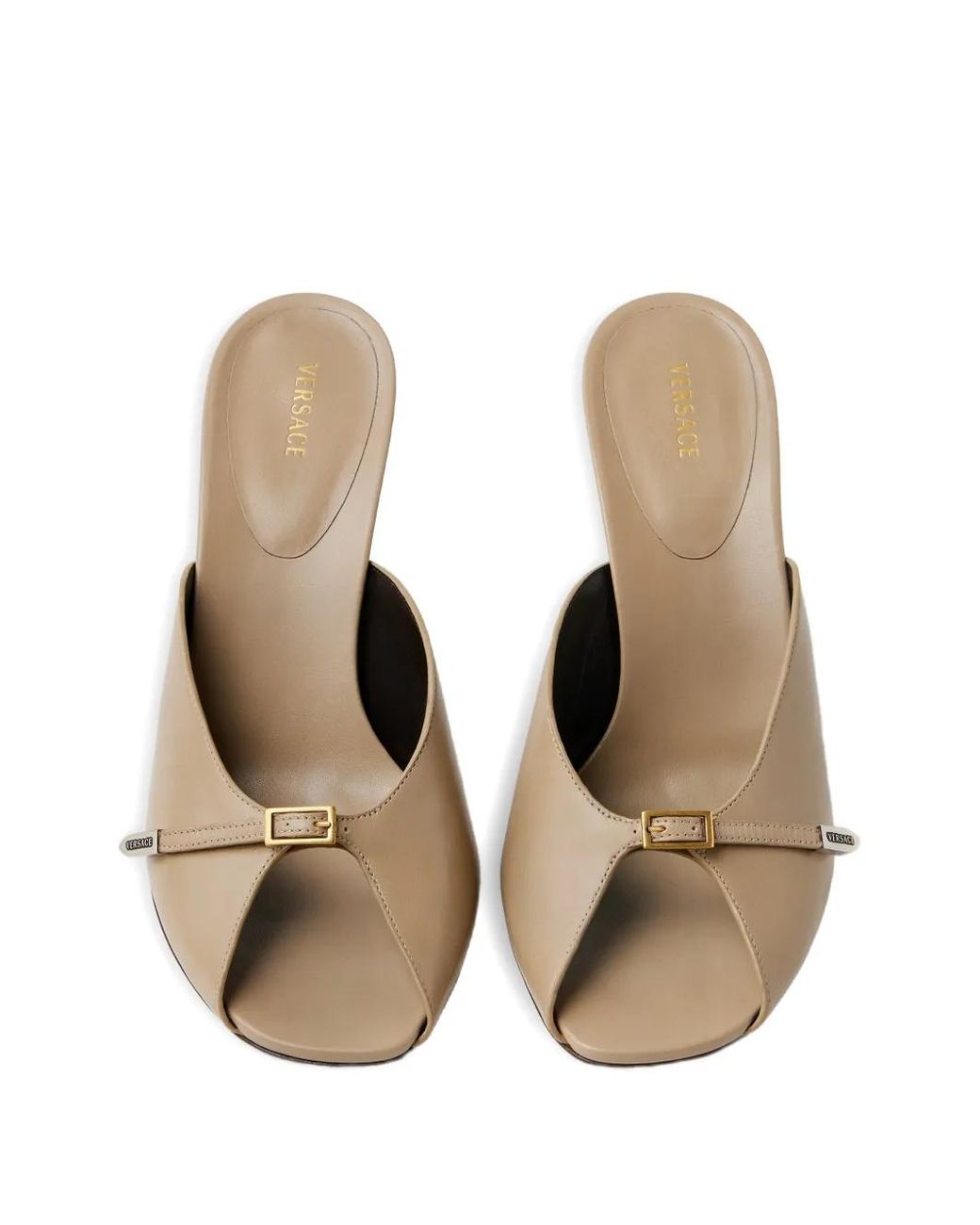 Versace Natural Nyx Leather Mules 80Mm
