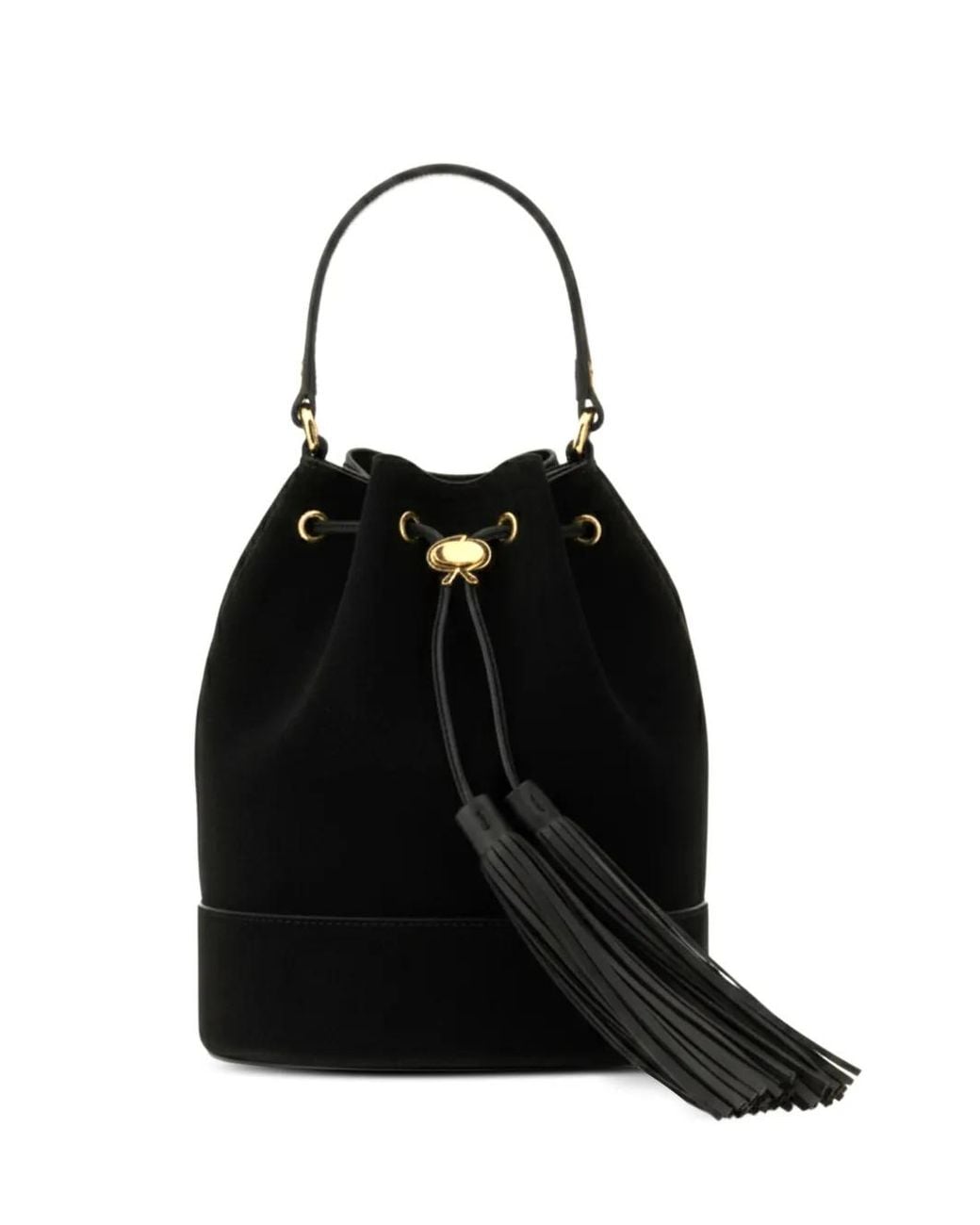 Gianvito Rossi Black Sienna Tasel-Detail Leather Bucket Bag