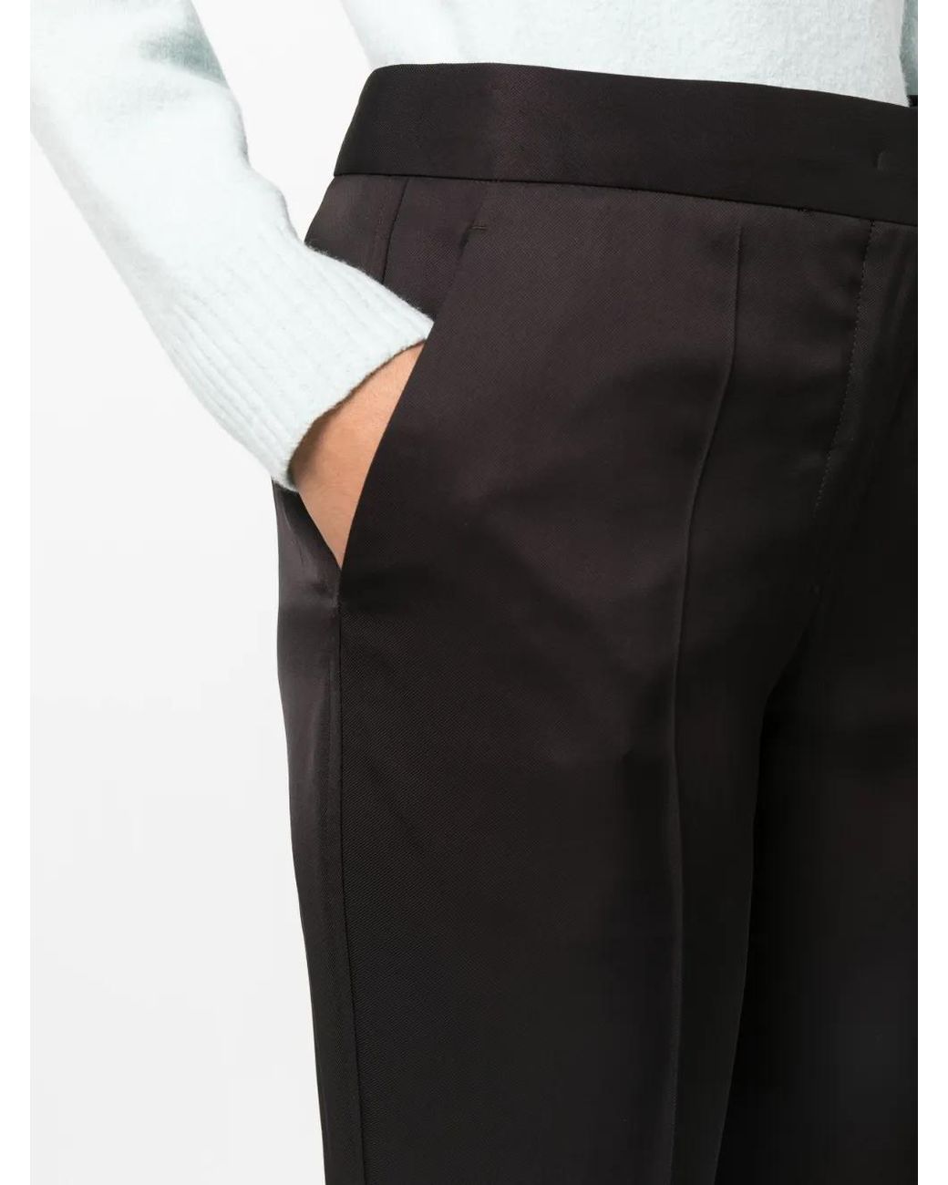 Jil Sander Black Cropped Twill Trousers