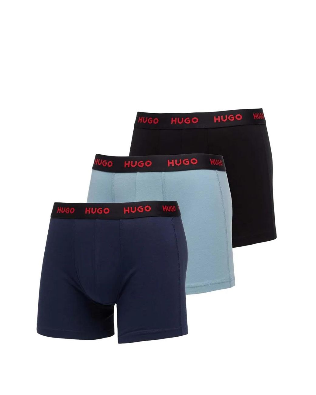 HUGO Blue Logo Boxer Briefs (Set Of Three) for men