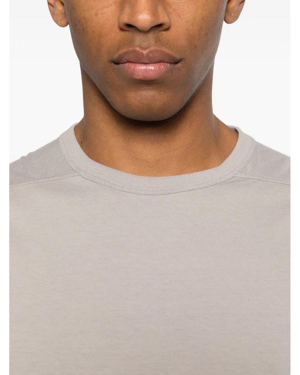 Rick Owens White Shoulder Seam T-Shirt for men
