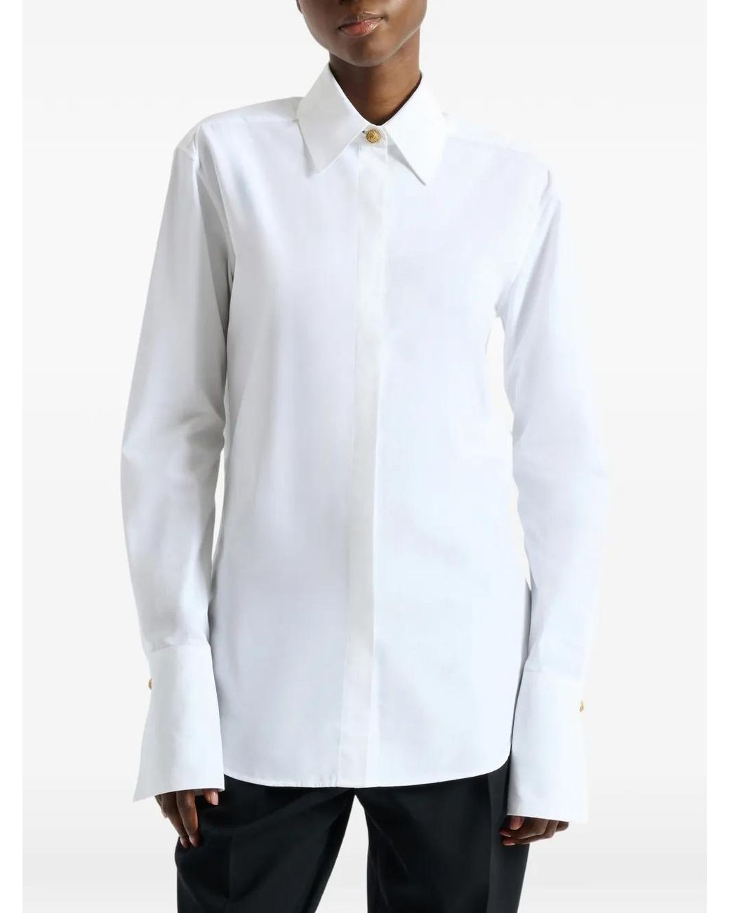 Balmain White Cotton Poplin Shirt