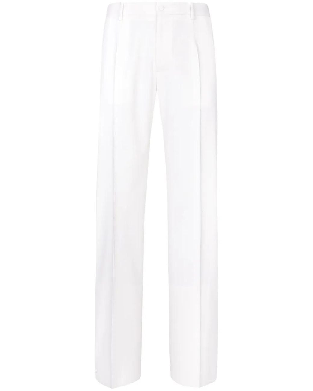 Dolce & Gabbana White Slim Jeans With Logo Plaque for men