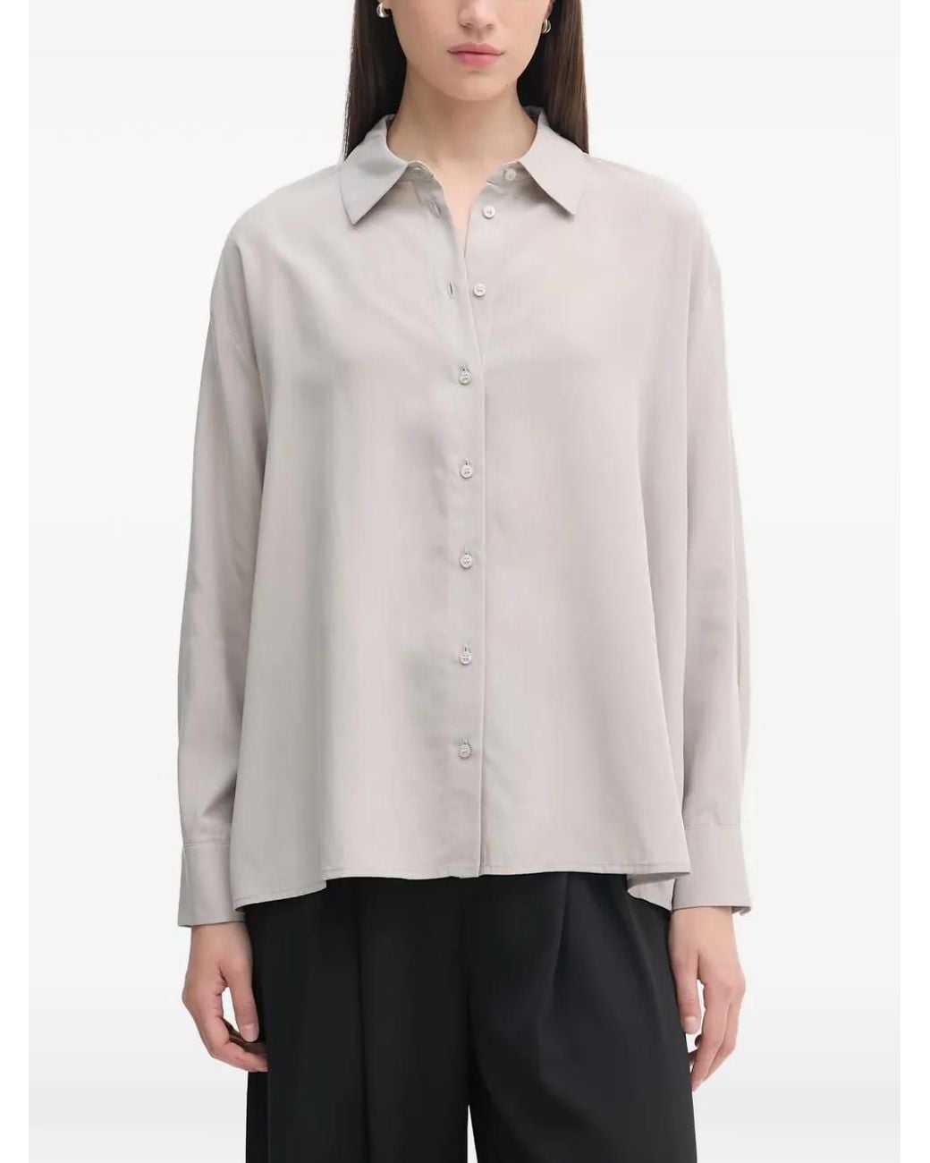 Sisley White Chemise Boutonnée À Manches Longues